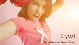  Presentation with breast cancer awareness month - Slide deck enhanced with support of october breast cancer background and a lemonade colored foreground