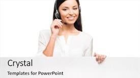  Presentation with support - Presentation design consisting of support operator with the blank background and a white colored foreground