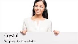  Presentation with orthopedic support - Audience pleasing presentation theme consisting of support operator with the blank backdrop and a white colored foreground