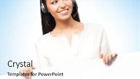  Presentation with support - Colorful PPT layouts enhanced with support operator with the blank backdrop and a white colored foreground