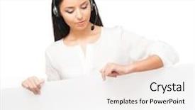  Presentation with support - Colorful PPT theme enhanced with support operator with the blank backdrop and a  colored foreground