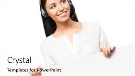  Presentation with robotic limb support - Beautiful PPT theme featuring support operator with the blank backdrop and a  colored foreground