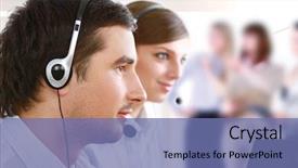  Presentation with young people in the club - PPT theme featuring support staff - attractive young people working background and a ocean colored foreground