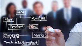  Presentation with writing - PPT layouts having support staff - businessman writing business terms background and a wine colored foreground