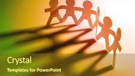  Presentation with support - PPT layouts with support staff - six people holding hands casting background and a tawny brown colored foreground