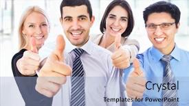  Presentation with double exposure of business people - Beautiful slide set featuring support staff - successful young business people showing backdrop and a  colored foreground