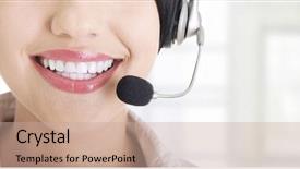  Presentation with smiling kids at summer camp - Amazing slide deck having support staff - young call-centre assistant smiling backdrop and a  colored foreground