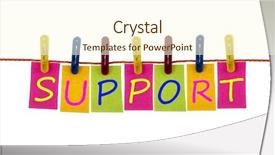  Presentation with support - PPT layouts with support word on laundry hook background and a cream colored foreground