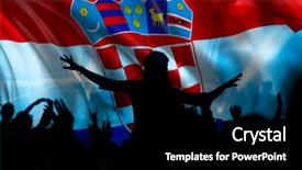  Presentation with soccer fans - Theme having supporter fans cheering on soccer background and a black colored foreground