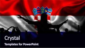  Presentation with soccer fans - Audience pleasing PPT layouts consisting of supporter fans cheering on soccer backdrop and a wine colored foreground