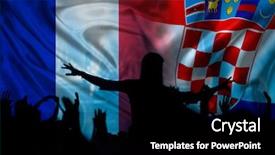  Presentation with soccer fans - Cool new presentation theme with supporter fans cheering on soccer backdrop and a black colored foreground