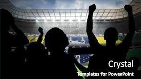  Presentation with football stadium - Colorful presentation design enhanced with football stadium with brasilian fan backdrop and a black colored foreground