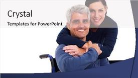  Presentation with husband and wife 3 d - Slide set featuring crossing this historical truss bridge background and a gray colored foreground