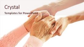  Presentation with holding hands old young - Audience pleasing theme consisting of supporting oldage - old and young holding hands backdrop and a lemonade colored foreground