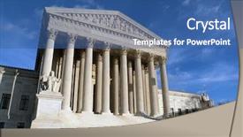  Presentation with historical buildings - Presentation design featuring historical buildings - supreme court building in washington background and a ocean colored foreground