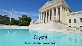  Presentation with supreme court - Amazing PPT theme having supreme court building with mirror backdrop and a light blue colored foreground