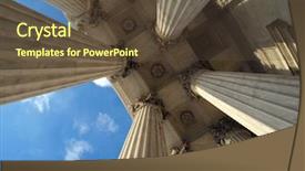  Presentation with federal court - Theme enhanced with supreme court columns in historic background and a tawny brown colored foreground