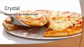  Presentation with tuna - Presentation theme with supreme pizza lifted slice with tuna and paprika isolated over white background background and a white colored foreground