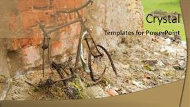  Presentation with bicycle - Cool new PPT theme with sur glane in the french backdrop and a coral colored foreground