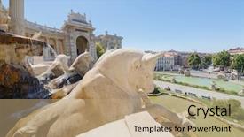  Presentation with controls - PPT theme featuring surance - four bulls camargue pulling chariot background and a coral colored foreground