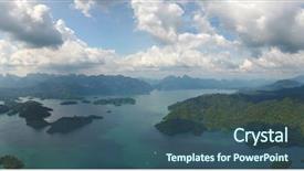  Presentation with aerial view of cape town - Colorful presentation theme enhanced with surat - aerial panorama view of cheow backdrop and a ocean colored foreground