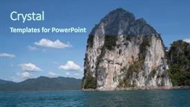  Presentation with boat - Cool new slide deck with surat - boat trip to khao sok backdrop and a ocean colored foreground