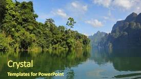  Presentation with national - Colorful slide set enhanced with surat - cheow lan lake landscape national backdrop and a  colored foreground