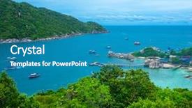  Presentation with thailand finance - PPT layouts featuring surat - koh nang yuan island thailand background and a teal colored foreground