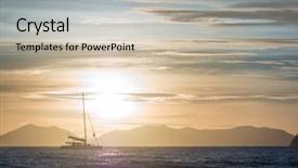  Presentation with sunset sailing - Amazing theme having surat - sailing yacht at sunset backdrop and a soft green colored foreground