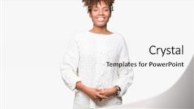  Presentation with african american collaboration - Colorful theme enhanced with sure - beautiful young african american woman backdrop and a white colored foreground