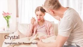  Presentation with daughter - Colorful presentation design enhanced with sure his sick on chickenpox backdrop and a lemonade colored foreground