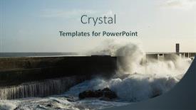  Presentation with ocean waves - Colorful PPT theme enhanced with surf-and-waves-on-atlantic backdrop and a lemonade colored foreground