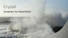  Presentation with ocean waves - Theme with surf-and-waves background and a light gray colored foreground