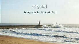  Presentation with ocean waves - Slides consisting of surf-and-waves background and a sky blue colored foreground