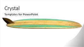  Presentation with retro - Theme featuring surf board - retro surfboard isolated on white background and a white colored foreground
