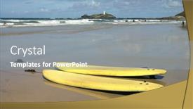  Presentation with lighthouse - Colorful theme enhanced with surf-boards-on-gwithian-towans backdrop and a gray colored foreground