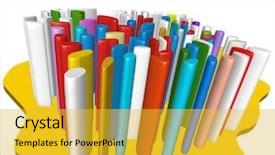  Presentation with abstract - PPT layouts consisting of surface areas volumes - 3d multicolored abstract composition background and a yellow colored foreground