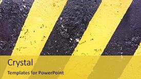  Presentation with black yellow - Cool new PPT theme with grunge black and yellow stripes backdrop and a yellow colored foreground