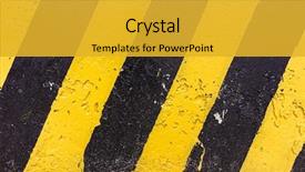  Presentation with black yellow - Presentation with grunge black and yellow stripes background and a gold colored foreground