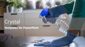  Presentation with medical prevention - Beautiful slides featuring surface-home-cleaning-spraying-antibacterial backdrop and a gray colored foreground