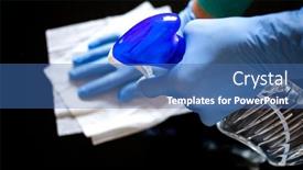  Presentation with medical prevention - Cool new theme with surface-home-cleaning-spraying-antibacterial backdrop and a ocean colored foreground
