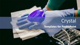  Presentation with medical prevention - Audience pleasing theme consisting of surface-home-cleaning-spraying-antibacterial backdrop and a ocean colored foreground