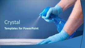  Presentation with cleaning - Cool new theme with surface-home-cleaning-spraying-antibacterial backdrop and a ocean colored foreground