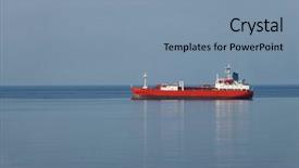  Presentation with logistics - Cool new PPT theme with surface logistics - industrial ship backdrop and a  colored foreground