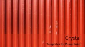  Presentation with cargo - Slides featuring surface logistics - red profiled metal wall background and a red colored foreground