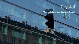  Presentation with traffic light - Slide set featuring surface logistics - red traffic light background and a ocean colored foreground