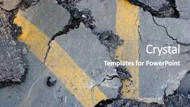  Presentation with asphalt road - Audience pleasing presentation theme consisting of surface of an asphalt road backdrop and a gray colored foreground
