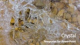  Presentation with ice frozen - Presentation theme enhanced with surface of flowing cold river background and a coral colored foreground