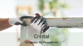  Presentation with window frame - Slide deck featuring surface of old window frame background and a mint green colored foreground