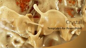  Presentation with cream - Presentation theme featuring surface-of-the-hot-cream background and a gold colored foreground